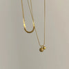 Titanium Steel Double Layer Stacked Ball Snake Bone Chain For Women With Electroplating And Simple Design