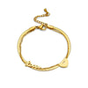 Titanium Steel Double Layer Stacked Love English Letter Electroplated Women's Bracelet