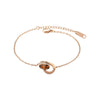 Titanium Steel Double Ring Bracelet For Women With Roman Numerals Pattern Light Luxury Style Electroplated
