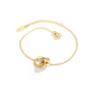 Titanium Steel Double Ring Bracelet For Women With Roman Numerals Pattern Light Luxury Style Electroplated