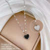 Titanium Steel Double Sided Love Furnace Necklace With Geometric Pattern And Electroplating Process For Unisex