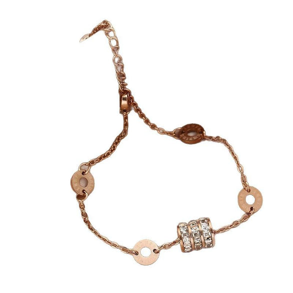 Titanium Steel Doublelayer Bracelet And Anklet With Hollow Butterfly Cartoon Style Electroplated
