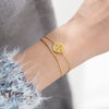 Titanium Steel Doublelayer Bracelet And Anklet With Hollow Butterfly Cartoon Style Electroplated