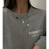 Titanium Steel Doublelayer Hiphop Unisex Clavicle Chain With Geometric Design And Electroplating Treatment Snake Bone Chain