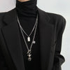 Titanium Steel Doublelayer Hiphop Unisex Clavicle Chain With Geometric Design And Electroplating Treatment Snake Bone Chain