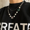 Titanium Steel Doublelayer Hiphop Unisex Clavicle Chain With Geometric Design And Electroplating Treatment Snake Bone Chain