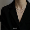 Titanium Steel Doublelayer Hiphop Unisex Clavicle Chain With Geometric Design And Electroplating Treatment Snake Bone Chain