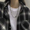 Titanium Steel Doublelayer Hiphop Unisex Clavicle Chain With Geometric Design And Electroplating Treatment Snake Bone Chain
