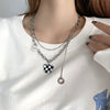 Titanium Steel Doublelayer Hiphop Unisex Clavicle Chain With Geometric Design And Electroplating Treatment Snake Bone Chain