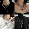 Titanium Steel Doublelayer Hiphop Unisex Clavicle Chain With Geometric Design And Electroplating Treatment Snake Bone Chain