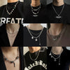 Titanium Steel Doublelayer Hiphop Unisex Clavicle Chain With Geometric Design And Electroplating Treatment Snake Bone Chain