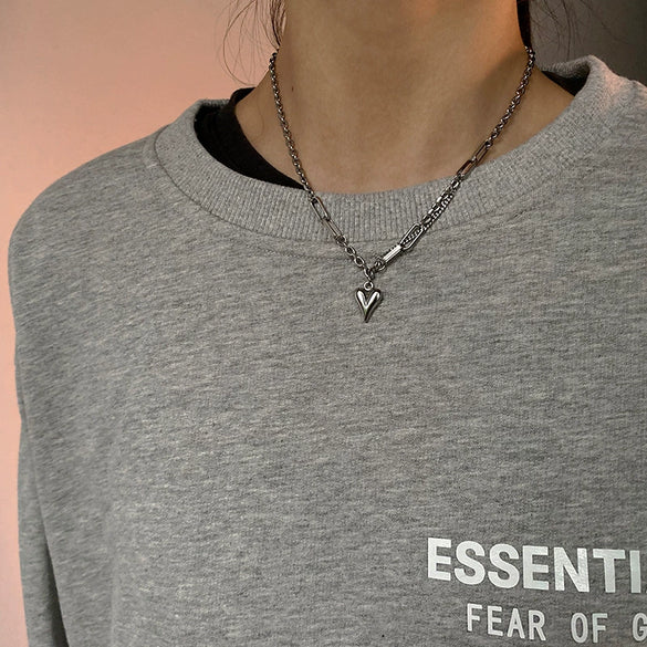 Titanium Steel Doublelayer Hiphop Unisex Clavicle Chain With Geometric Design And Electroplating Treatment Snake Bone Chain