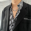 Titanium Steel Doublelayer Hiphop Unisex Clavicle Chain With Geometric Design And Electroplating Treatment Snake Bone Chain