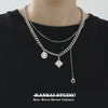Titanium Steel Doublelayer Hiphop Unisex Clavicle Chain With Geometric Design And Electroplating Treatment Snake Bone Chain
