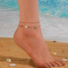 Titanium Steel Doublelayer Threebutterfly Inlaid Bead Women's Anklet