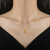 Titanium Steel Doublering Fulldiamond Necklace With Geometric Pattern And Electroplating For Unisex Cartoon Style