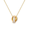 Titanium Steel Doublering Fulldiamond Necklace With Geometric Pattern And Electroplating For Unisex Cartoon Style