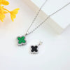 Titanium Steel Doublesided Clover Necklace With Zircon Inlay Electroplated Light Luxury Niche Design Jewelry For Women