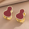 Titanium Steel Doublesided Gourd Geometric Light Luxury Electroplated Women's Earrings