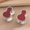 Titanium Steel Doublesided Gourd Geometric Light Luxury Electroplated Women's Earrings