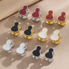 Titanium Steel Doublesided Gourd Geometric Light Luxury Electroplated Women's Earrings