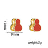 Titanium Steel Doublesided Gourd Geometric Light Luxury Electroplated Women's Earrings
