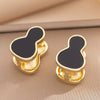 Titanium Steel Doublesided Gourd Geometric Light Luxury Electroplated Women's Earrings