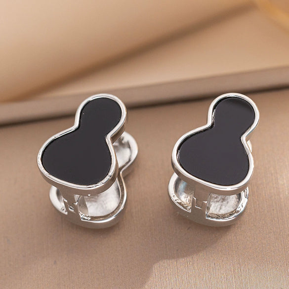 Titanium Steel Doublesided Gourd Geometric Light Luxury Electroplated Women's Earrings