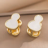 Titanium Steel Doublesided Gourd Geometric Light Luxury Electroplated Women's Earrings