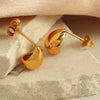 316L Stainless Steel Drop Shape Earrings Simple Design Electroplated For Women
