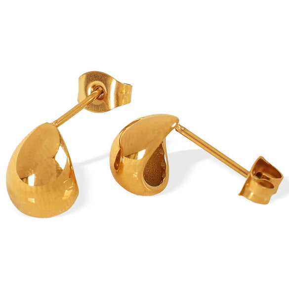 316L Stainless Steel Drop Shape Earrings Simple Design Electroplated For Women