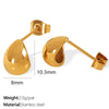 316L Stainless Steel Drop Shape Earrings Simple Design Electroplated For Women