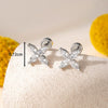 Titanium Steel Ear Bone Nail With Zircon Cross Flower Design For Women
