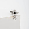 Titanium Steel Ear Nail Vintage Black Love Zircon Inlaid Butterfly Cross Saturn Style For Women