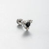 Titanium Steel Ear Nail Vintage Black Love Zircon Inlaid Butterfly Cross Saturn Style For Women