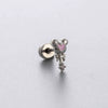 Titanium Steel Ear Nail With Butterfly Whale Flower Zircon Inlay And Lovely Animal Zodiac Pattern