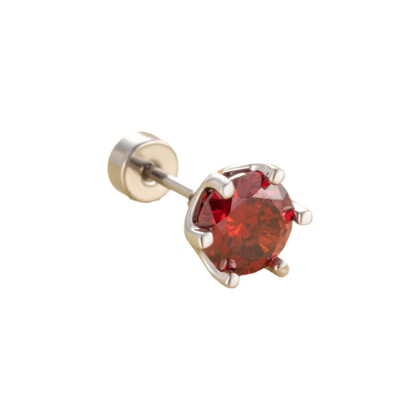 Titanium Steel Ear Nail With Eight Heart And Eight Arrows Zircon Geometric Style Electroplated For Unisex