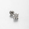 Titanium Steel Ear Nail With Pink Cherry Bow And Inlaid Zircon For Women
