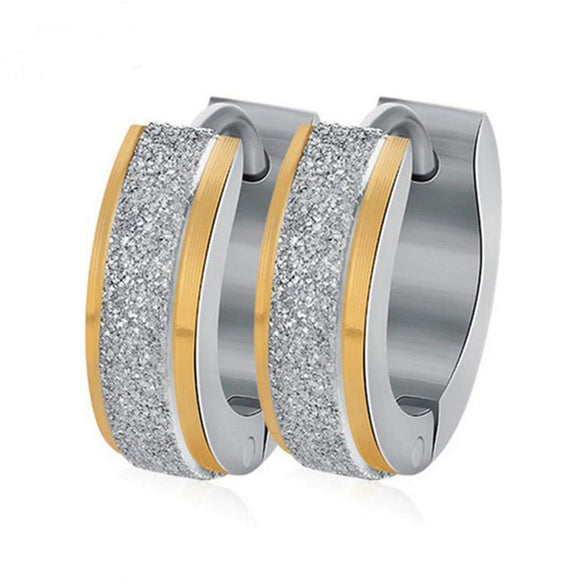 Titanium Steel Ear Ring Fashion Frosted Geometric Electroplating Unisex And Women's Ear Accessories