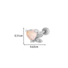 Titanium Steel Ear Studs With Copper Inlaid Zircon Angel Love Cherry Bow And Flower Pattern Electroplated For Women