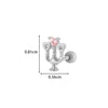 Titanium Steel Ear Studs With Copper Inlaid Zircon Angel Love Cherry Bow And Flower Pattern Electroplated For Women