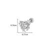 Titanium Steel Ear Studs With Copper Inlaid Zircon Angel Love Cherry Bow And Flower Pattern Electroplated For Women