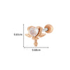 Titanium Steel Ear Studs With Copper Inlaid Zircon Angel Love Cherry Bow And Flower Pattern Electroplated For Women