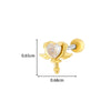 Titanium Steel Ear Studs With Copper Inlaid Zircon Angel Love Cherry Bow And Flower Pattern Electroplated For Women