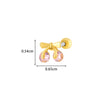 Titanium Steel Ear Studs With Copper Inlaid Zircon Angel Love Cherry Bow And Flower Pattern Electroplated For Women