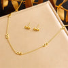 Titanium Steel Earrings And Necklaces Set Sweet Geometric Style Electroplating Treatment Irregular Round Shape For Women