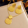 Titanium Steel Earrings And Necklaces Set Sweet Geometric Style Electroplating Treatment Irregular Round Shape For Women