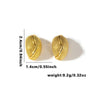 Titanium Steel Earrings Geometric Heart Shape Leaves Wave Point Water Drops Electroplating Design