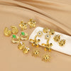 Titanium Steel Earrings Gold Plated With Flower Design Retro Light Luxury Style For Women
