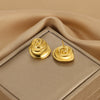Titanium Steel Earrings Gold Plated With Flower Design Retro Light Luxury Style For Women